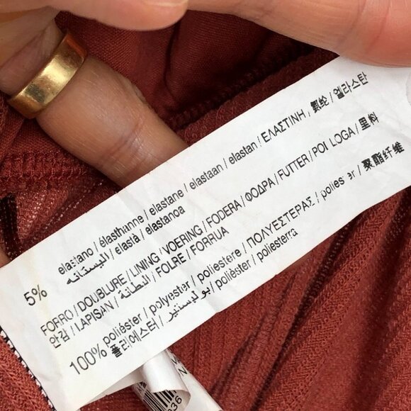 Pull & Bear Rust Orange Brown Halter Ring Bodysuit size S - Picture 11 of 15